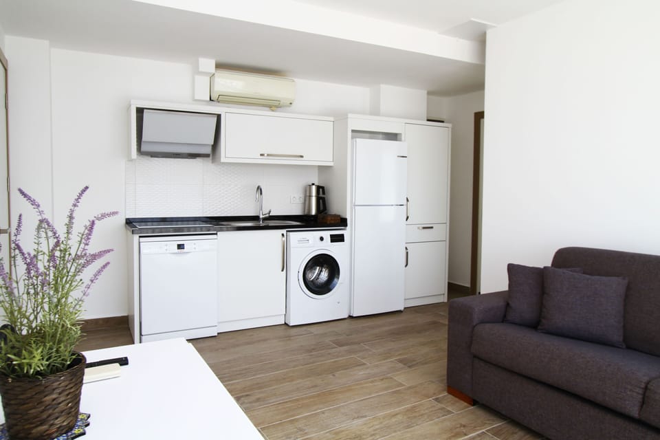 Romantic Apartment, 1 Double Bed with Sofa bed, Sea View | Private kitchen | Full-size fridge, stovetop, dishwasher, coffee/tea maker