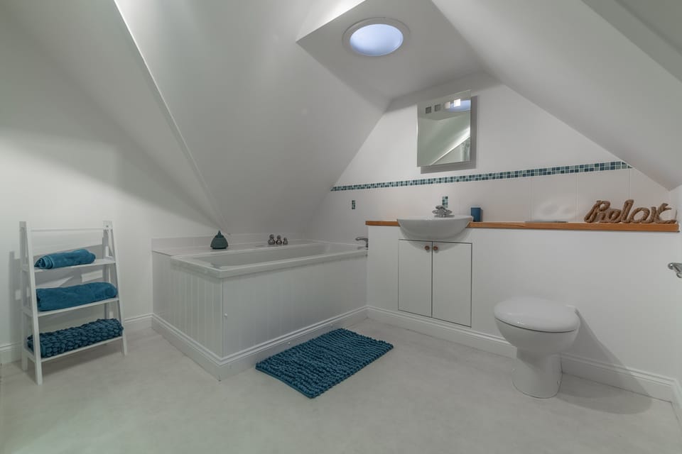 Second floor: Family bathroom has a bath and separate shower cubicle