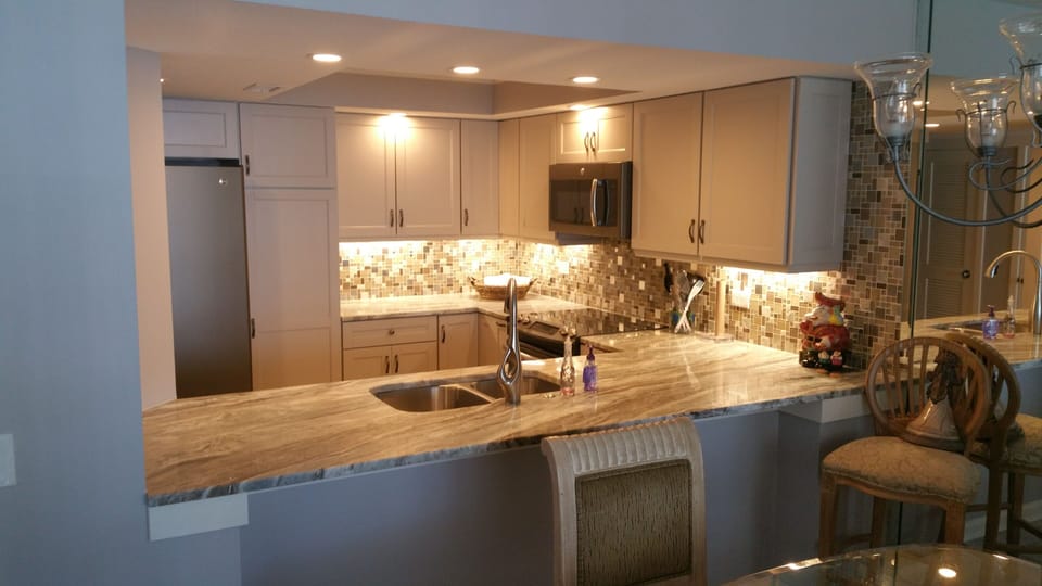 This is another view of the kitchen from the dining room.  