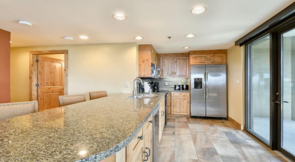 A well equipped kitchen awaits you for culinary adventure. 