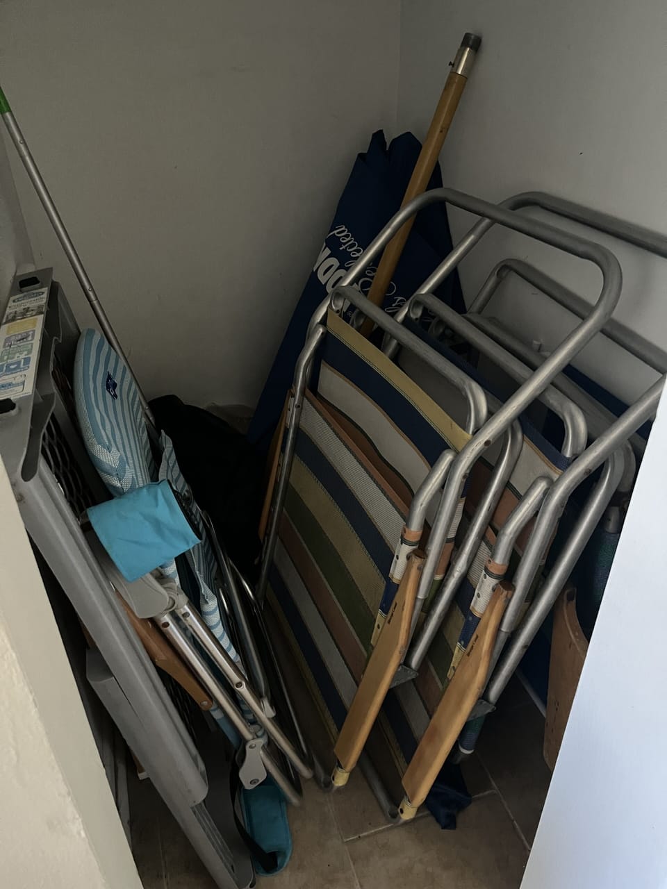Beach chairs and umbrella included 