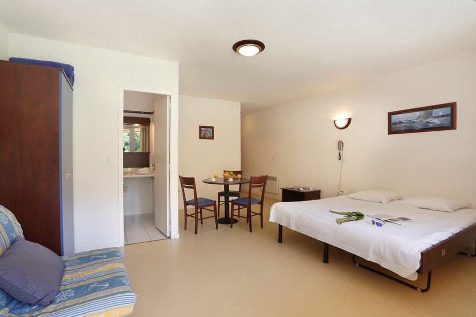 Drift to sleep in the comfortable bed after a wonderful day outside.