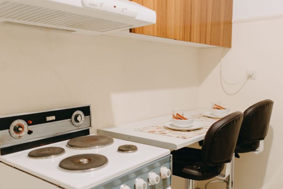 Traditional Apartment, 1 King Bed with Sofa bed, Balcony, City View | Private kitchen | Full-size fridge, microwave, oven, stovetop