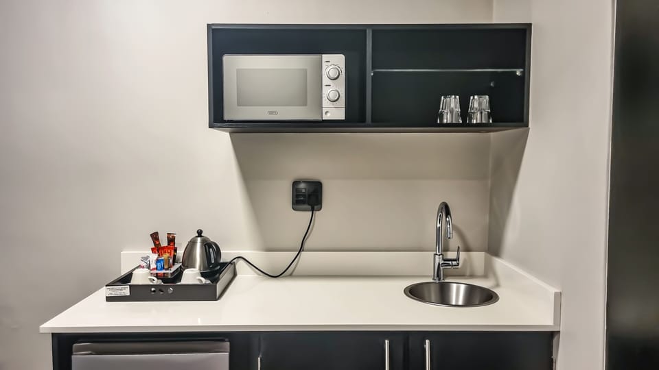 Deluxe King 2 Sleeper Shower | Private kitchen | Fridge, microwave, coffee/tea maker, electric kettle