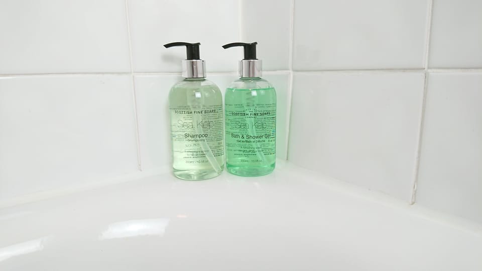 Scottish fine soaps complimentary Shampoo and Bath & Shower Gel.
