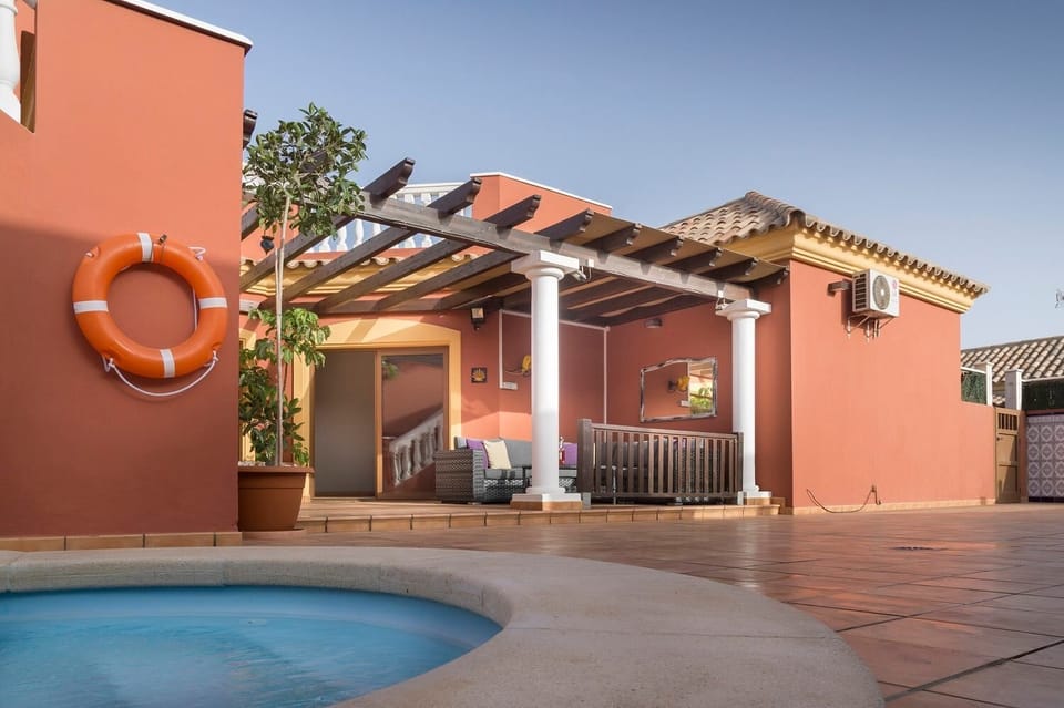 shaded outside seating area