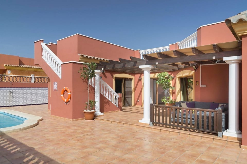 Shaded outside seating area