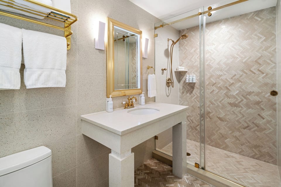 Junior Room, 1 King Bed | Bathroom | Shower, rainfall showerhead, free toiletries, hair dryer