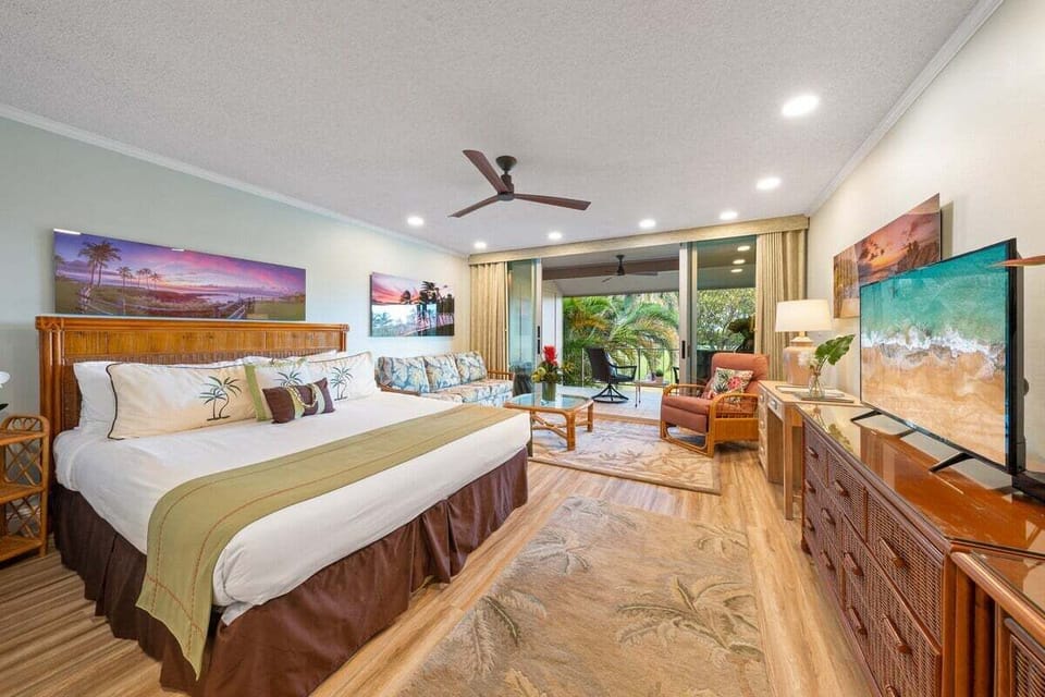 King-size bed and TV for comfort and convenience