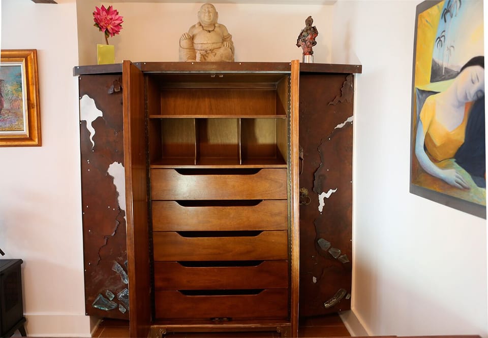 View of cabinet interior