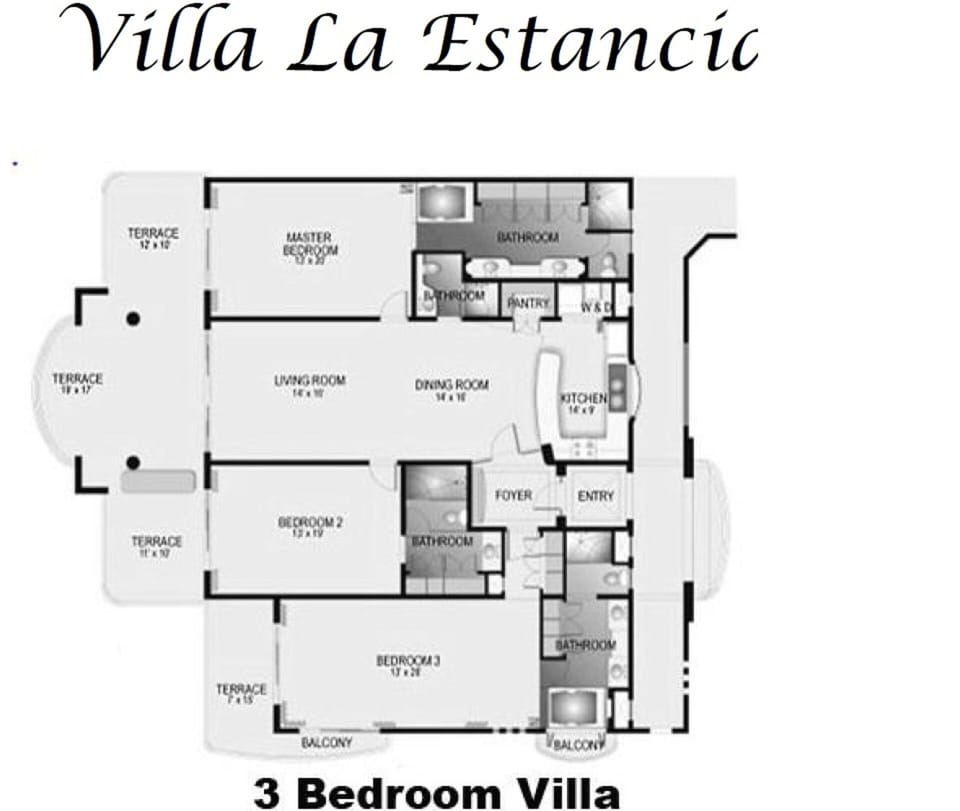 The 3rd bedroom in our unit has a private entrance as well as access to the LR