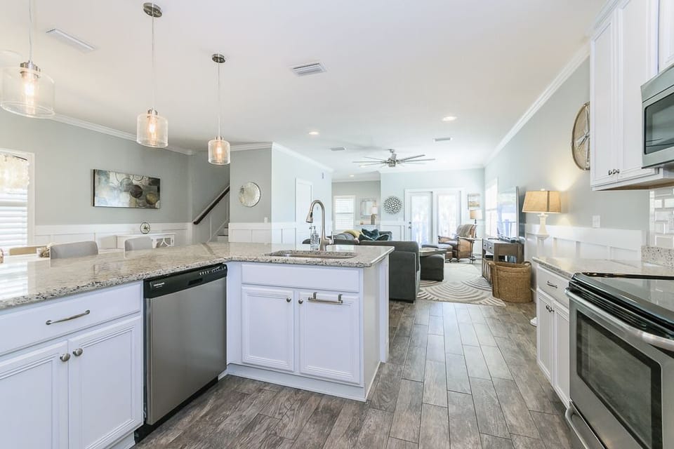 Kitchen to living area