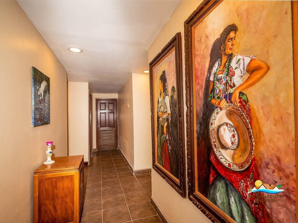 Enter through the welcoming hallway at Casa Habana in San Felipe BC — leading to bedrooms and living spaces.