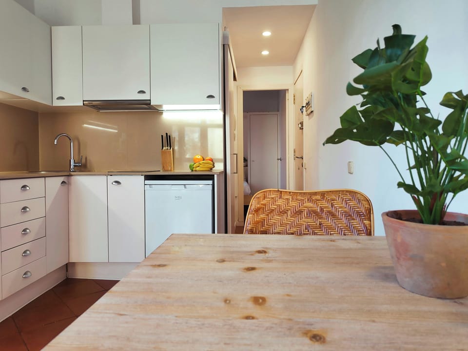 A great space for preparing meals and enjoying the homey atmosphere of the apartment.