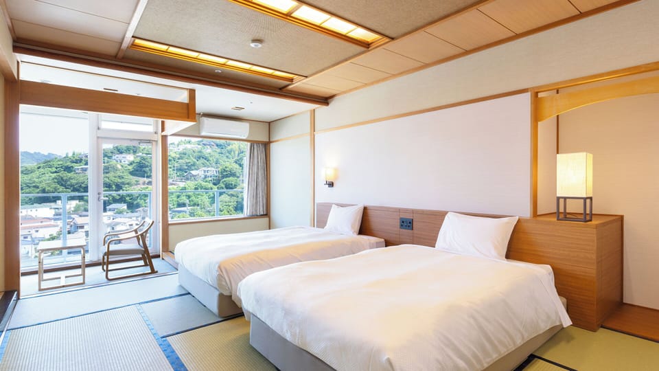Standard Room, Non Smoking (Japanese-Style Twin Bed, Indoor Bath) | Desk, bed sheets