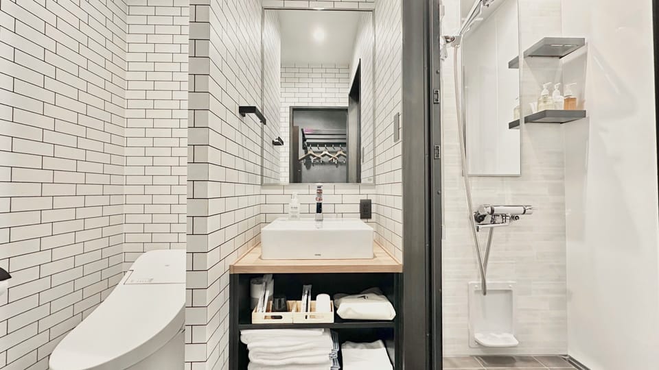 Non Smoking, Standard Duex Shower Room | Bathroom | Free toiletries, hair dryer, slippers, electronic bidet