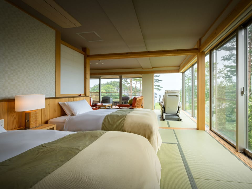 Japanese Western Style Room with Private Open-air Bath for 3 Guests, 2F | WiFi (free), bed sheets
