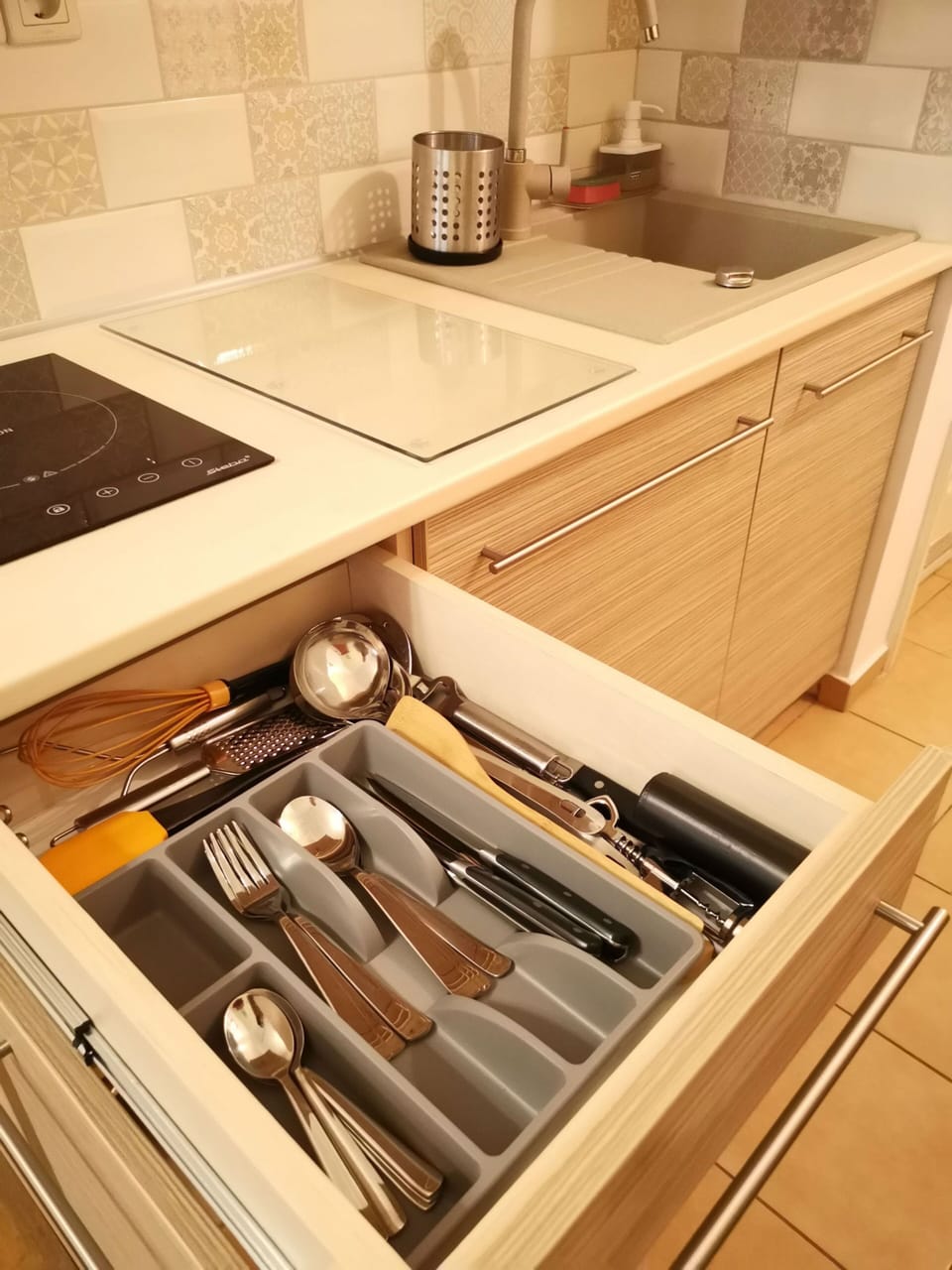 Apartment 2 Persons | Private kitchen | Fridge, stovetop, coffee/tea maker, electric kettle