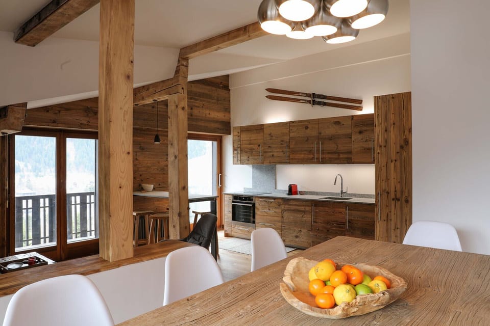 Dining area with large table