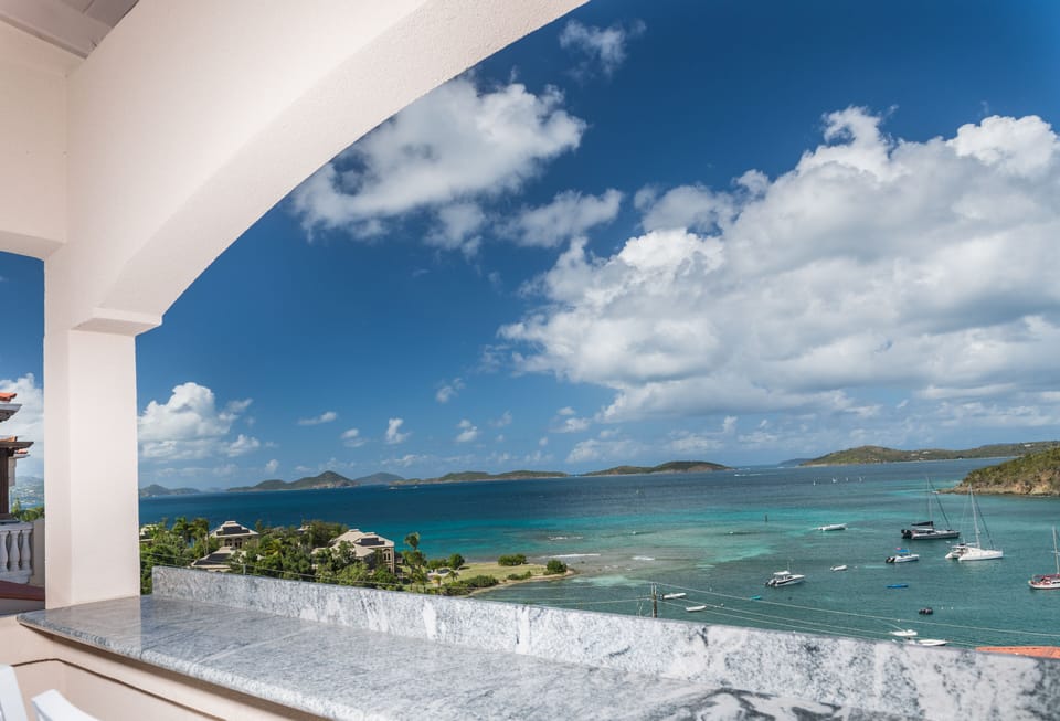 View of outer islands from balcony.