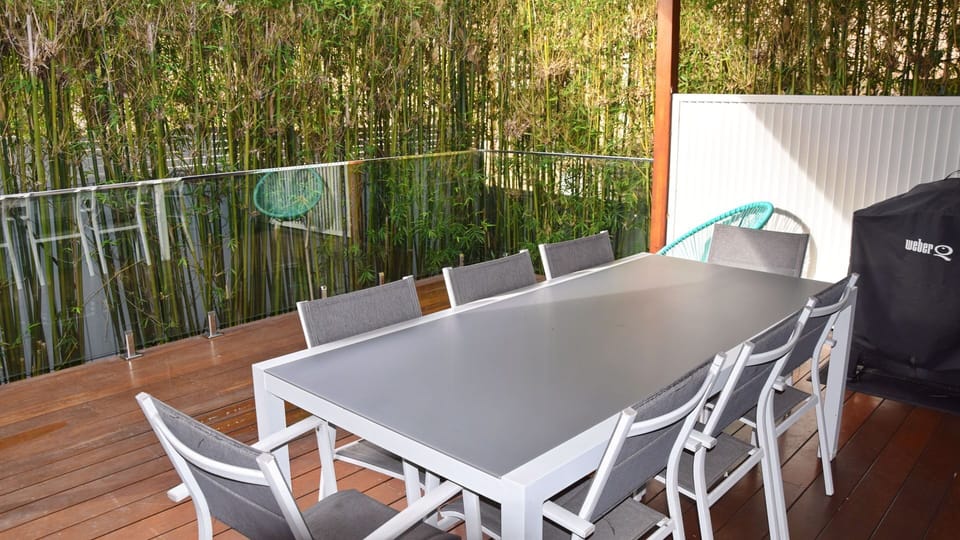 Outdoor dining area.