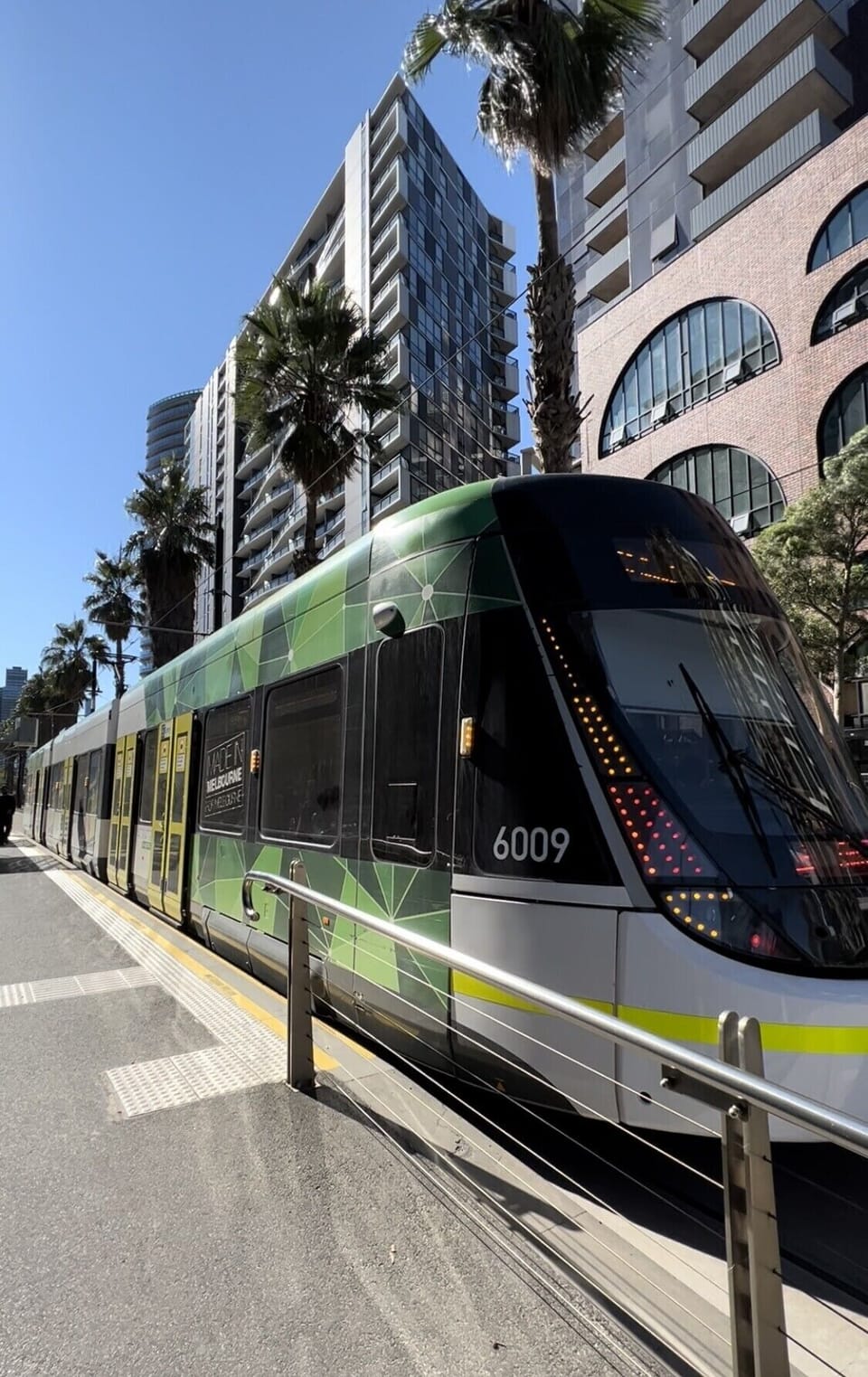 Tram at door. 