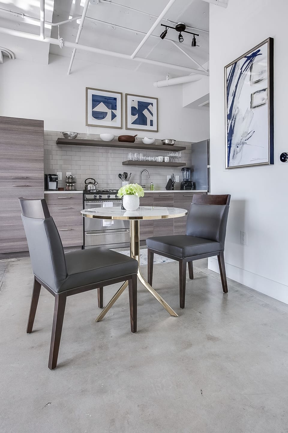 Dining area with seating for two