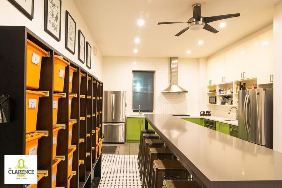 Shared fridge, microwave