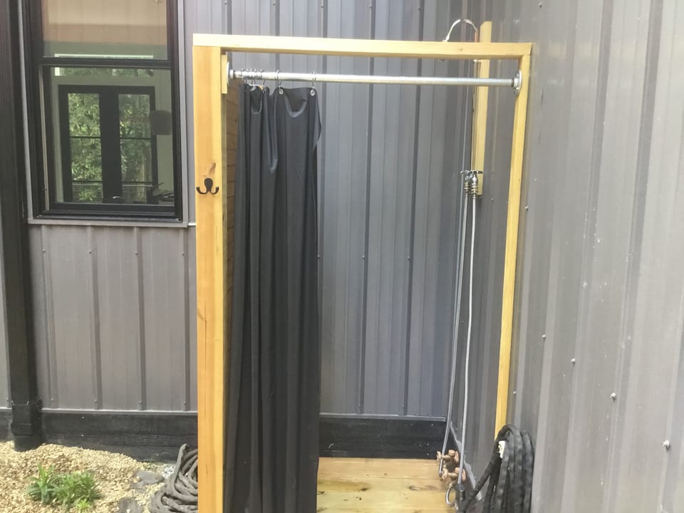 Outdoor shower awaits!