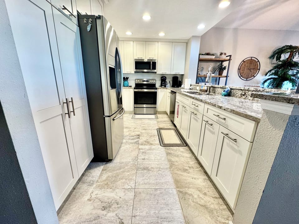 Updated kitchen with stainless steel appliances