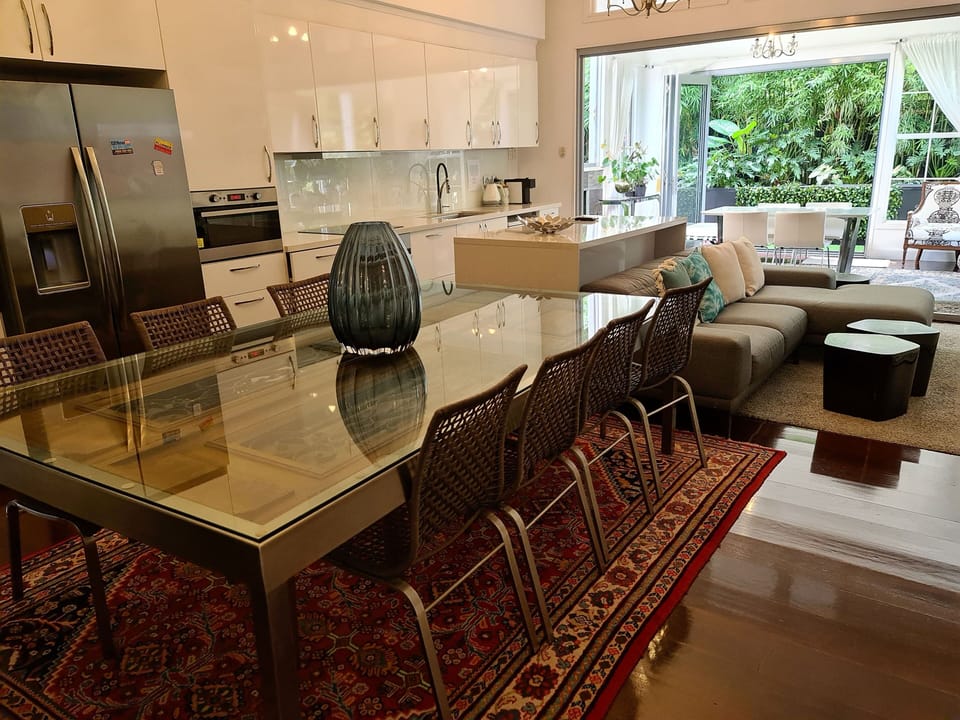 conservatory, Kitchen, living area +_ French door dining table over 200 yrs old