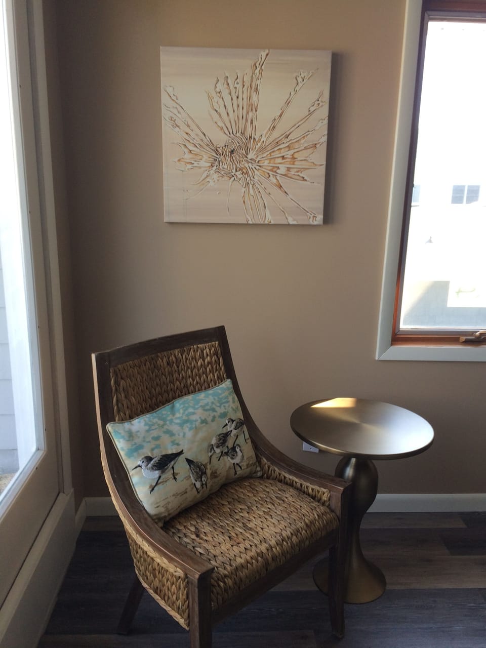 Seating area in master bedroom.