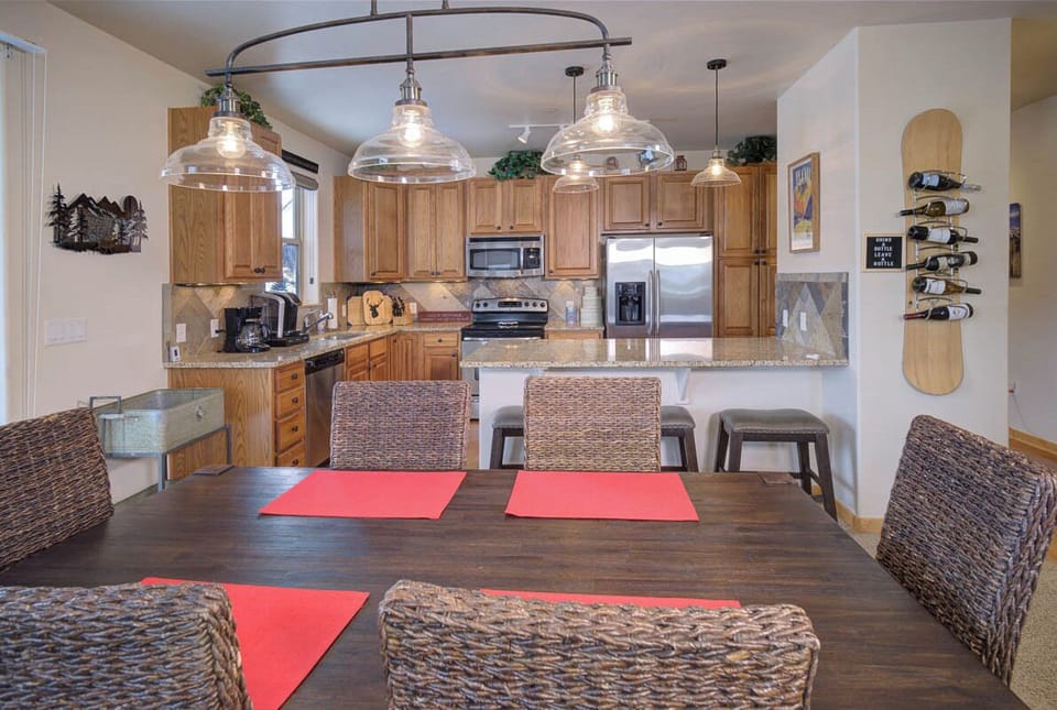 Farm style table with room for 6. 