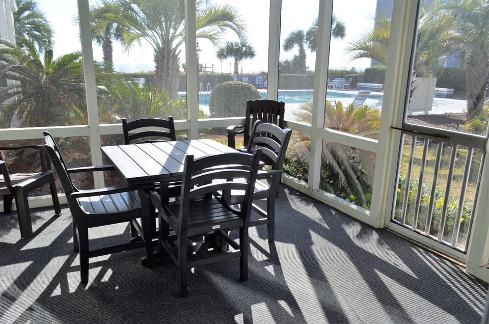 Quick access to the community pool from unit 101B.