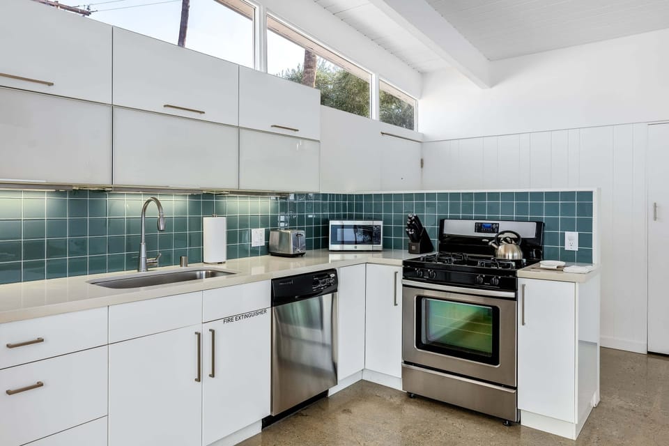 Serene green backsplash