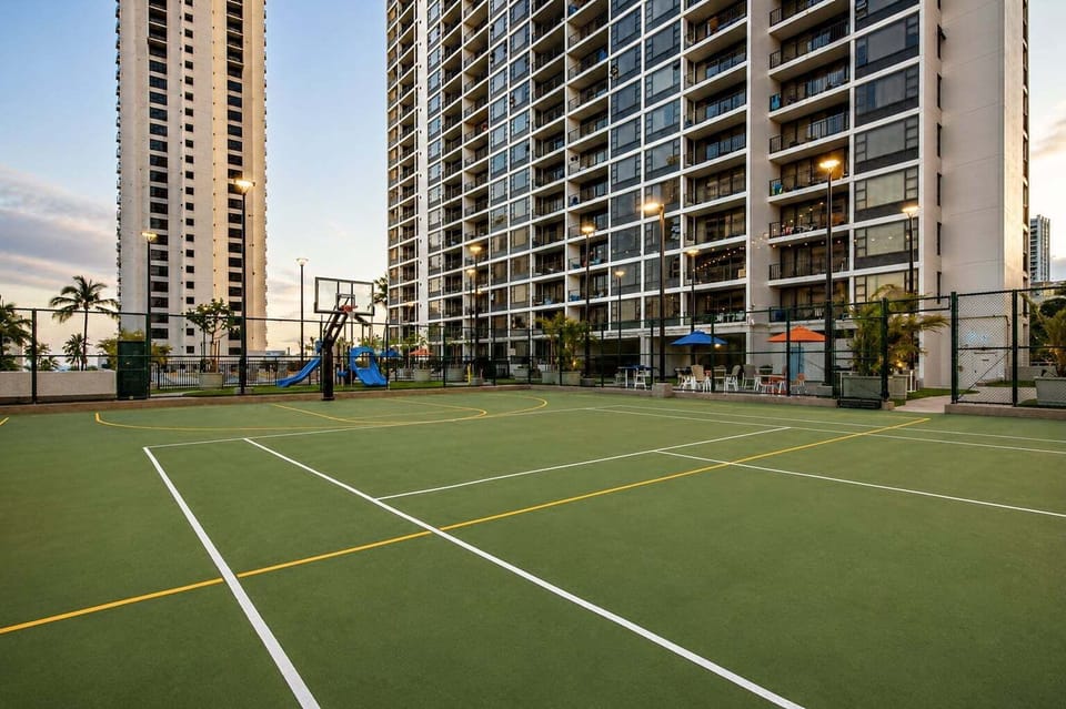 Enjoy basketball or tennis on the 6th floor rec deck!