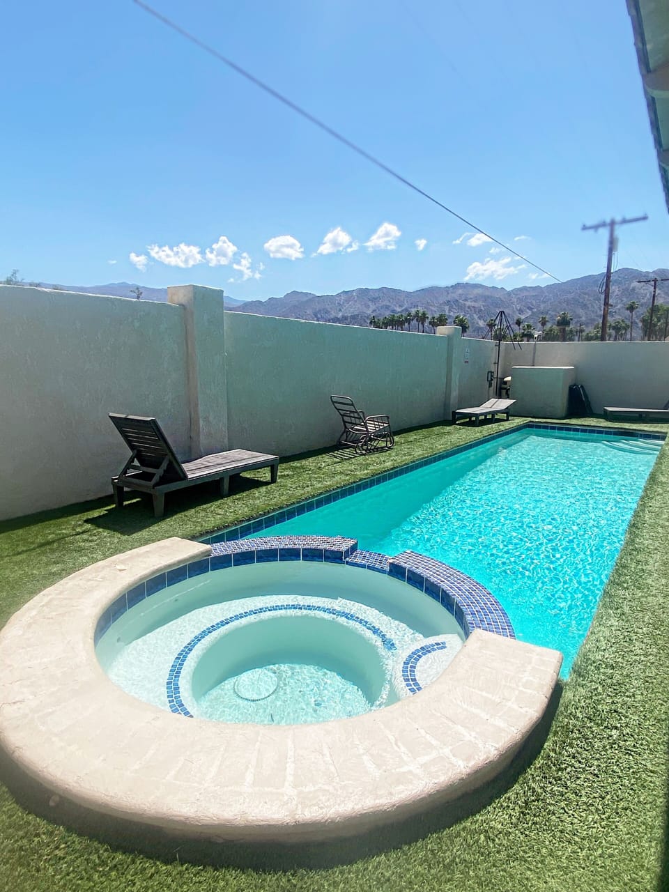Pool with astro turf.