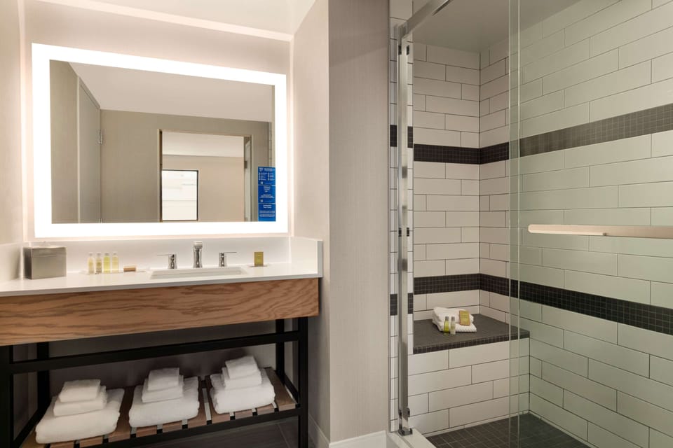 Suite, 1 King Bed (2 Room) | Bathroom shower