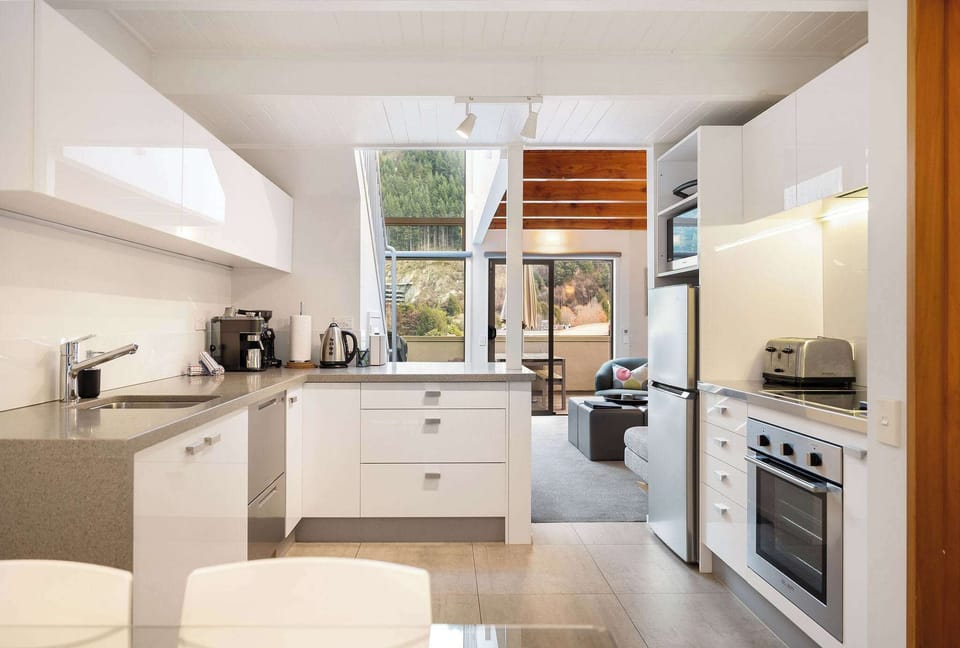 Kitchen through to living area