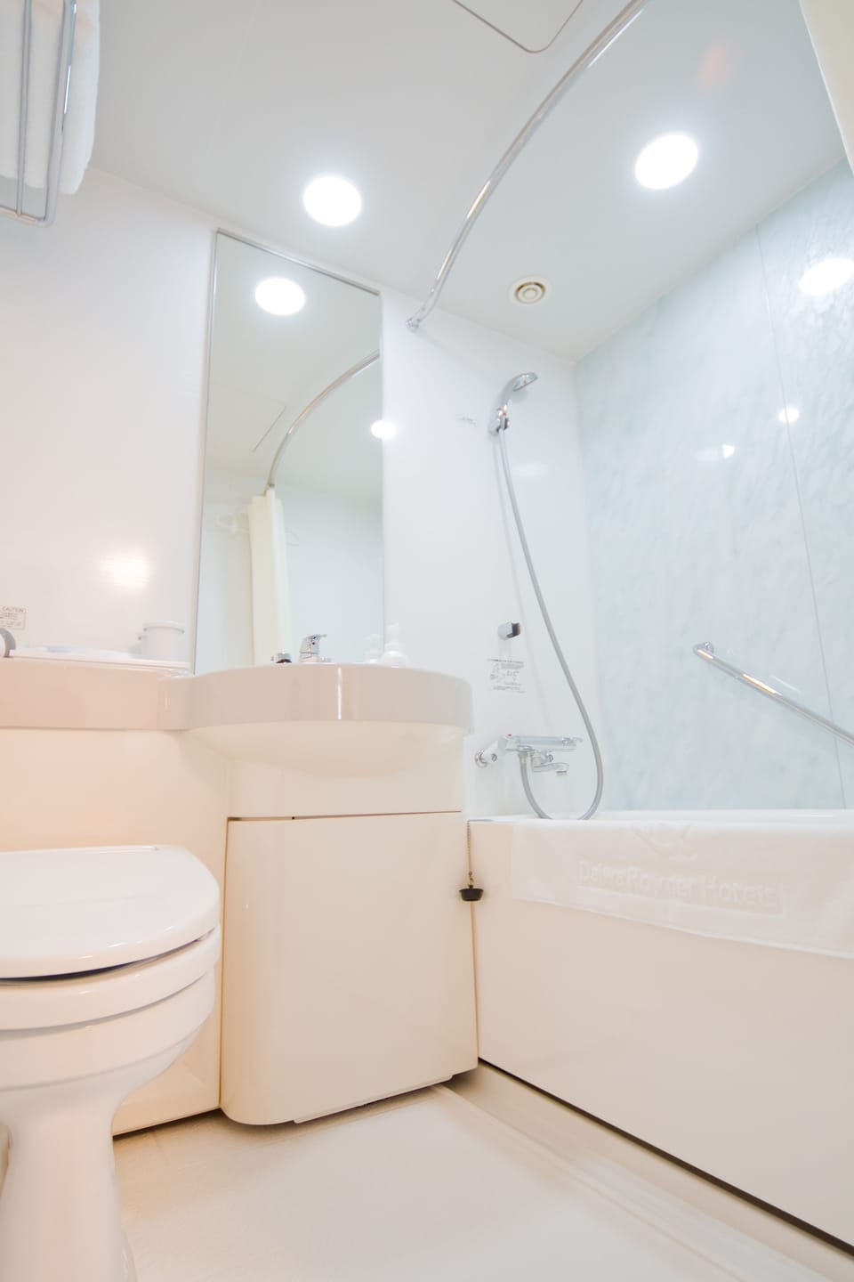 Combined shower/tub, hair dryer, bathrobes, slippers