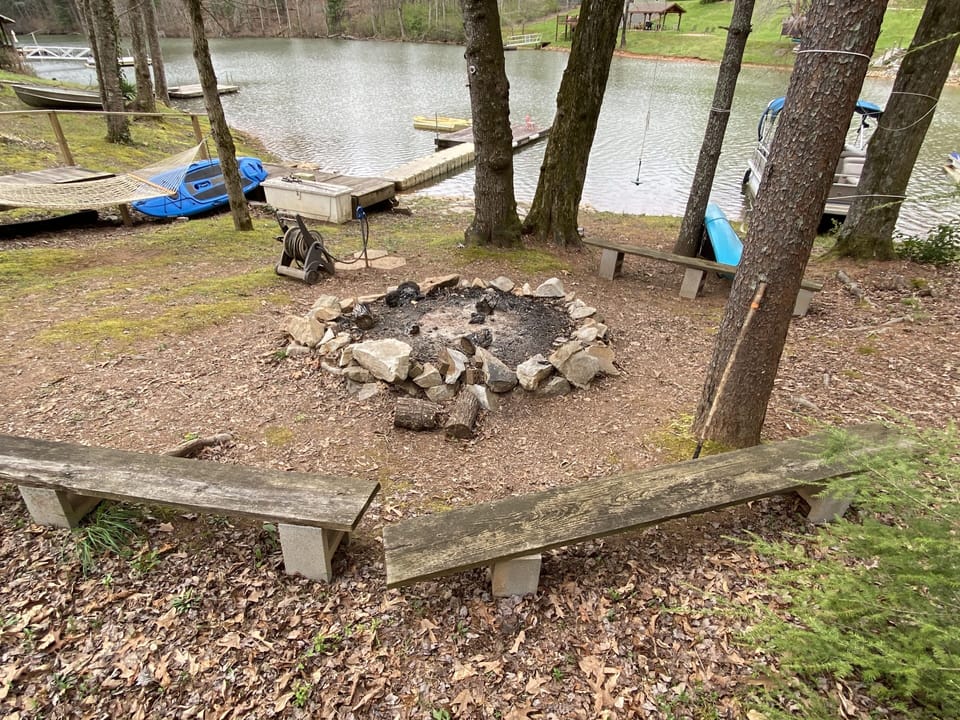 firepit area by the lake