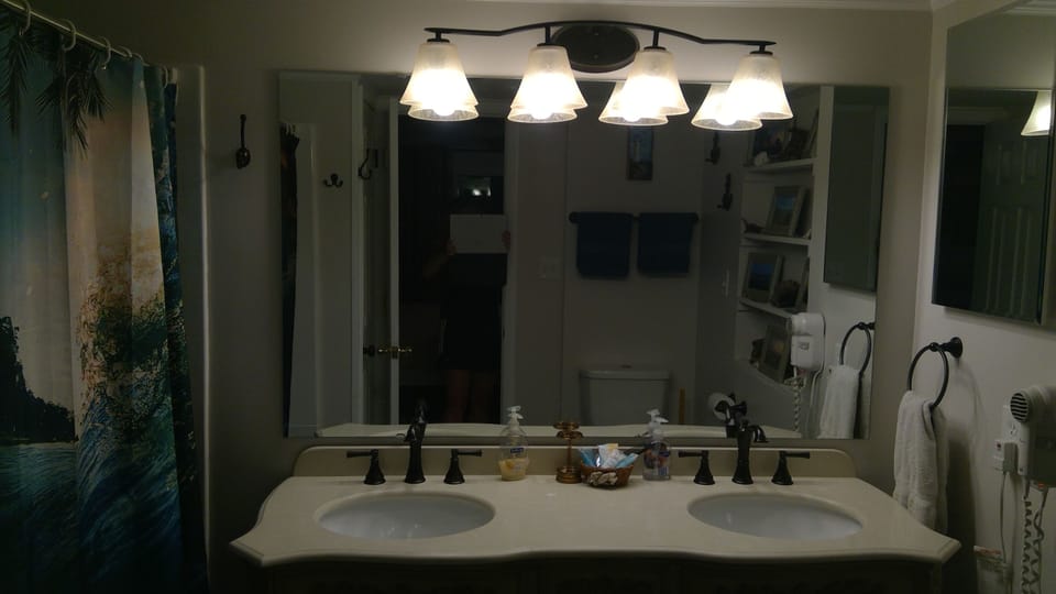 All new master bathroom