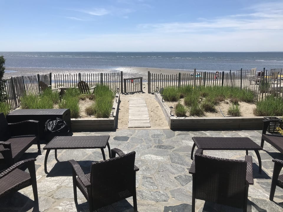 View of Long Island Sound from first floor porch / back patio.