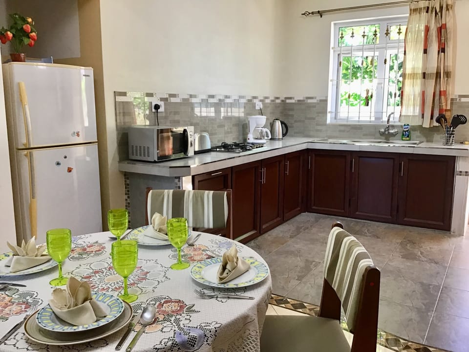 Fully fitted kitchen with modern appliances