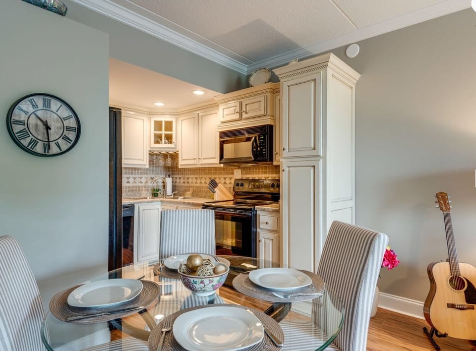 Dining table seats four