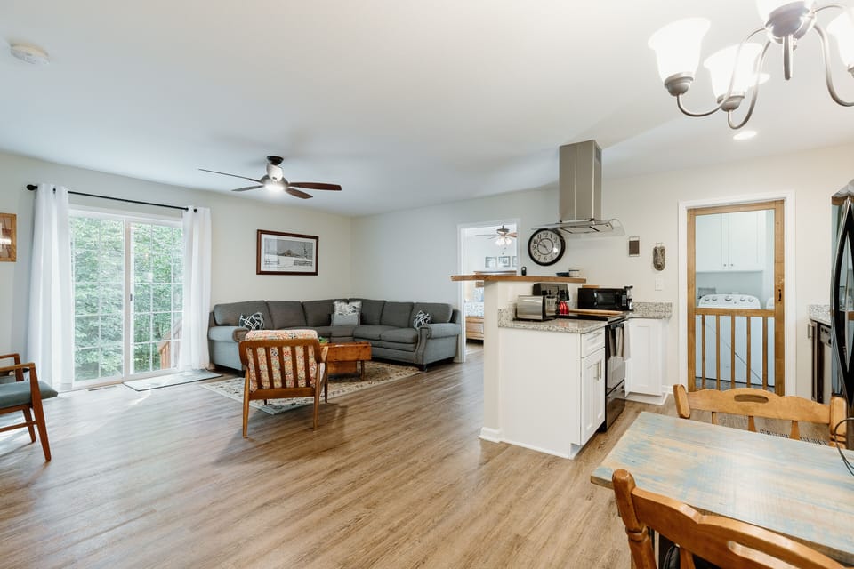 Open Living, Kitchen, Dining space