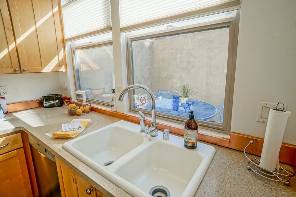 Kitchen view out to patio