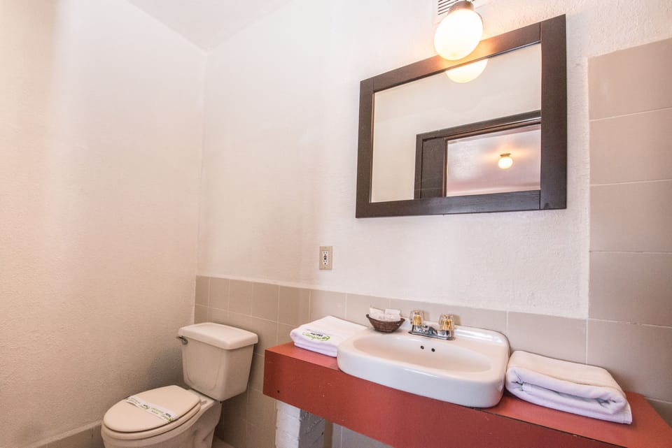 Classic Room, 1 Queen Bed | Bathroom | Shower, rainfall showerhead, hair dryer, towels