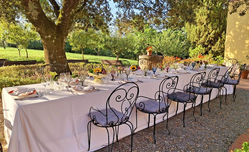 Table under the holm oak