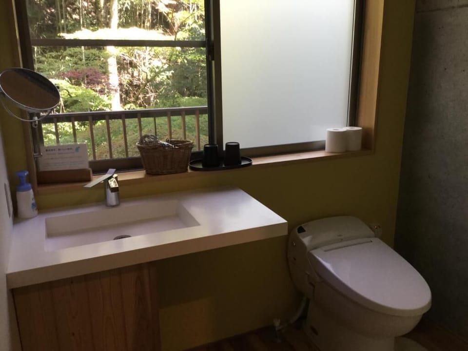 Free toiletries, hair dryer, slippers, electronic bidet